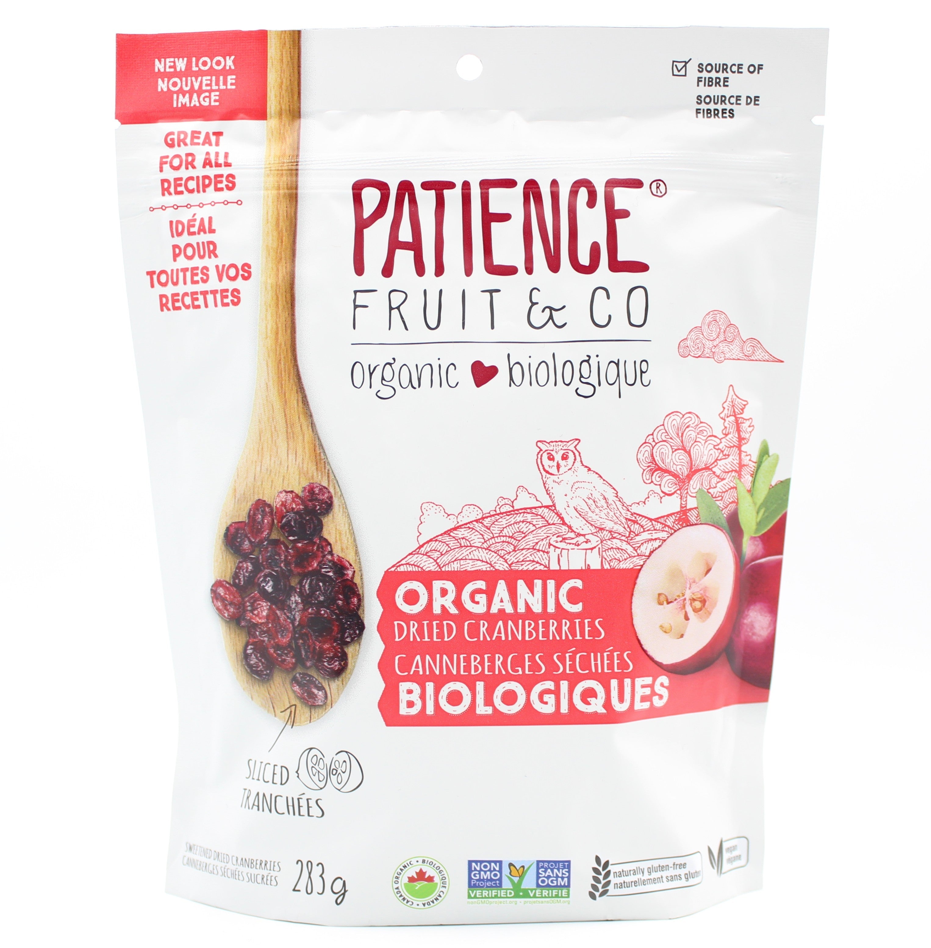 Organic Dried Cranberries Sweetened with Cane Sugar and Sliced