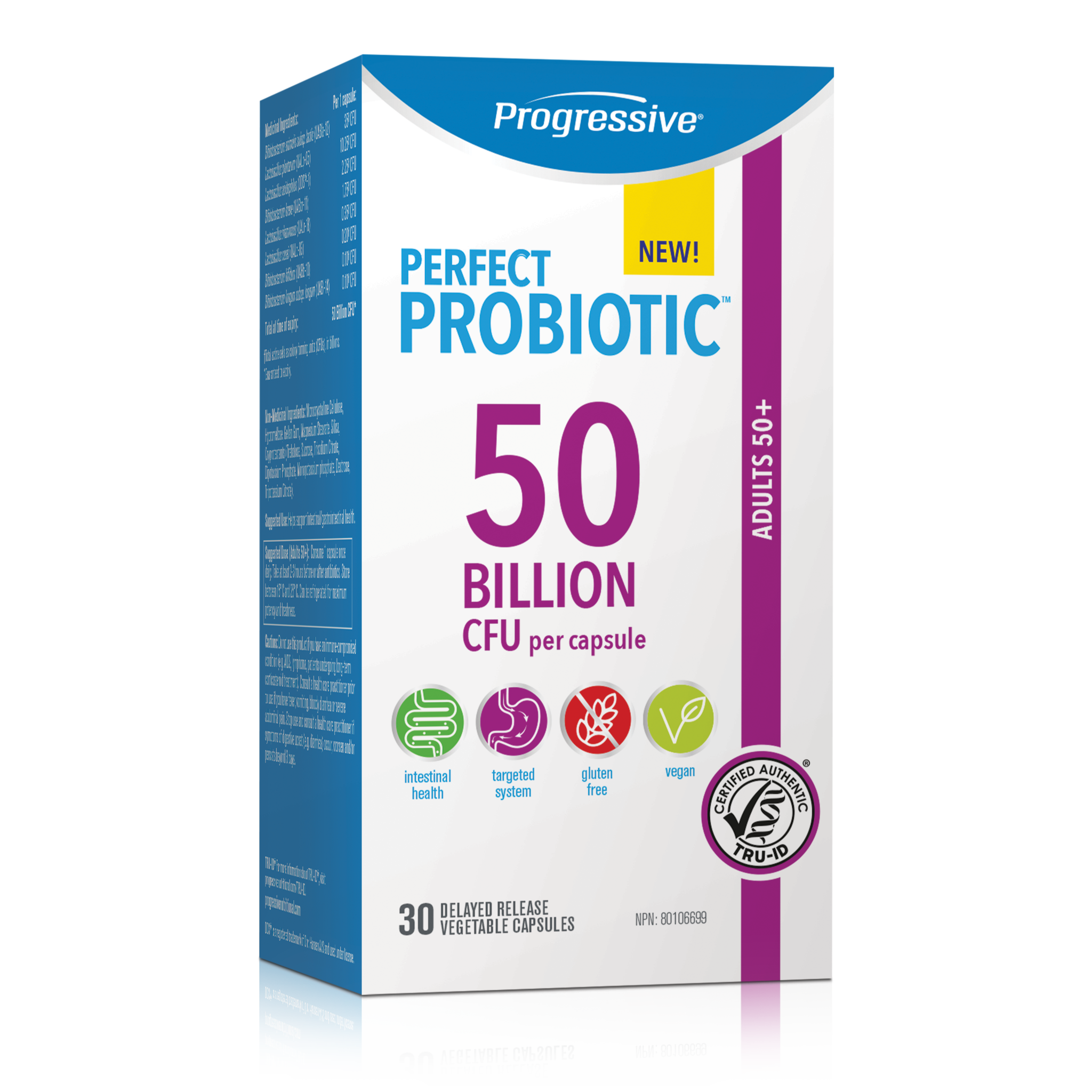 Progressive Perfect Probiotic Adults 50+ 50 Billion