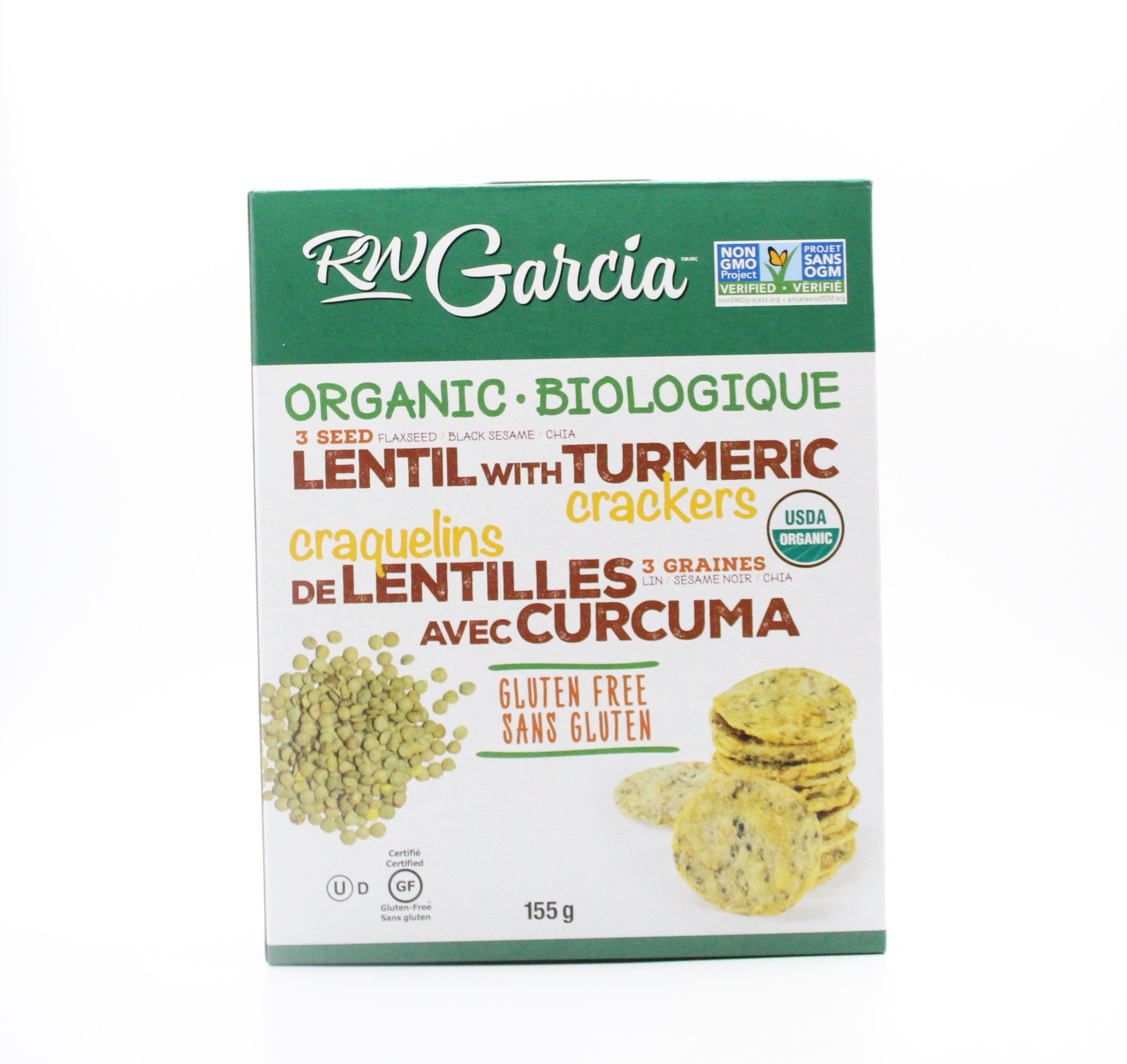 Rw Garcia Organic Lentil & Turmeric Crackers