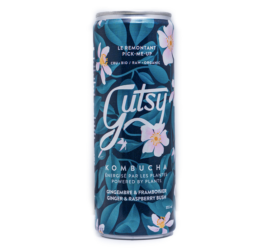Gutsy Organic Ginger & Raspberry Leaves Kombucha+