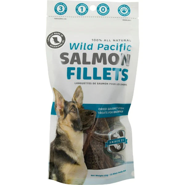 Snack 21 Salmon Fillets For Big Dogs