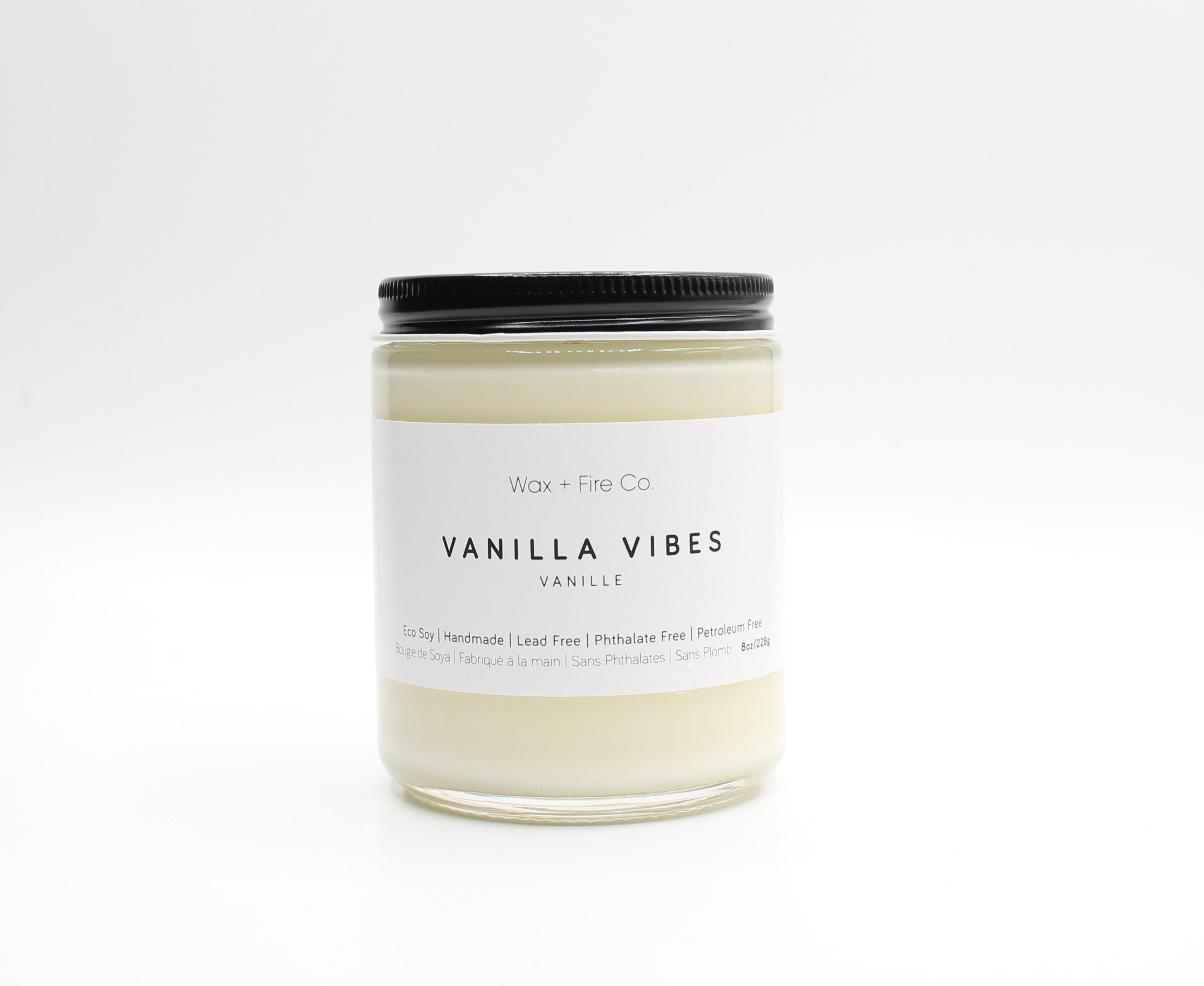 Wax + Fire Co. Vanilla Vibes Soy Candle