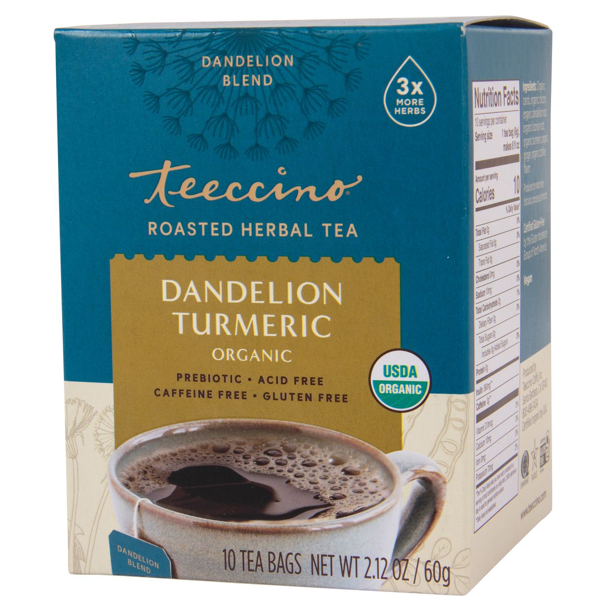 Teeccino Organic Dandelion Turmeric