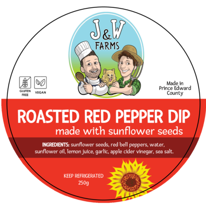 J & W Farms Roasted Red Pepper Sunflower Dip