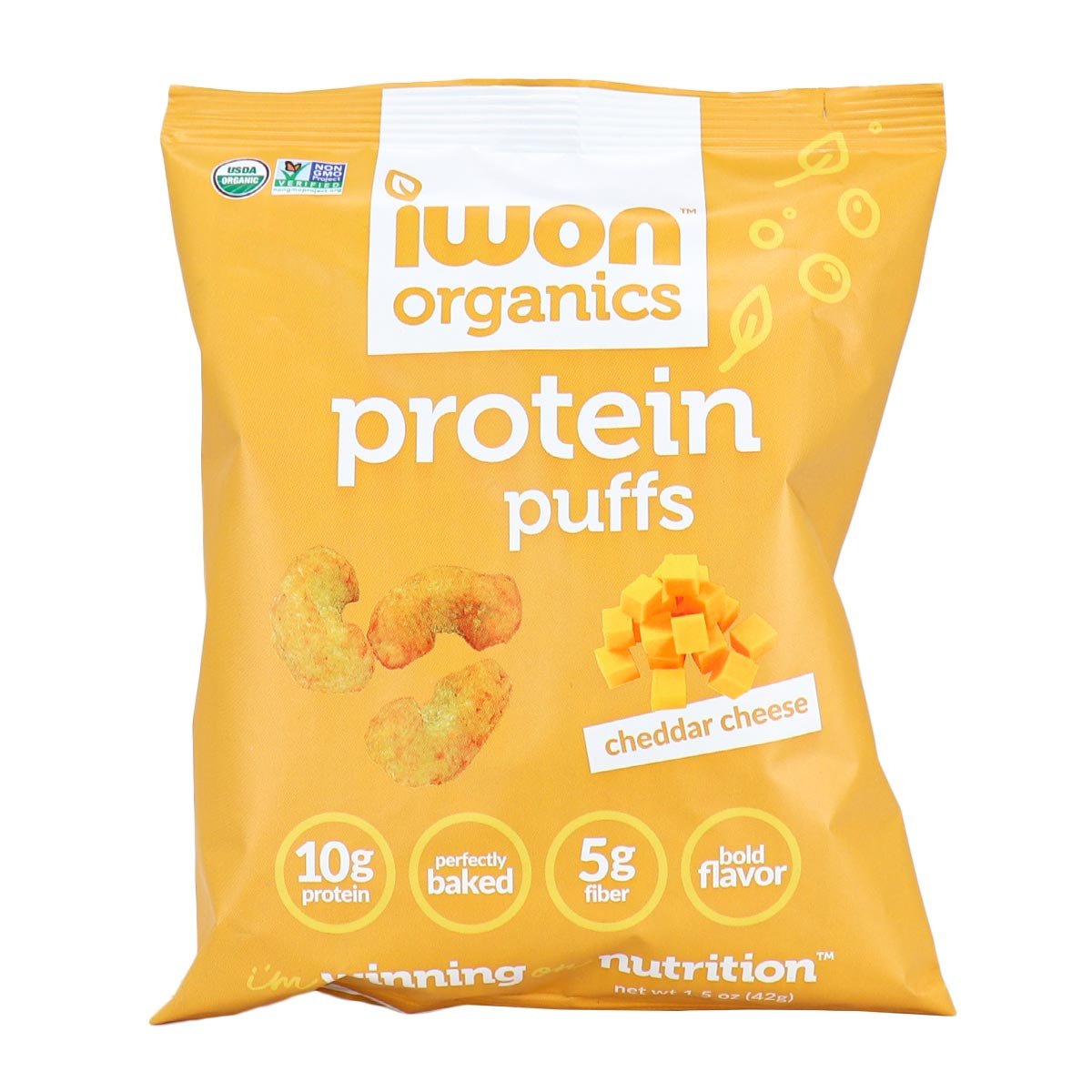 Iwon Organics Cheddar Cheese Protein Puffs