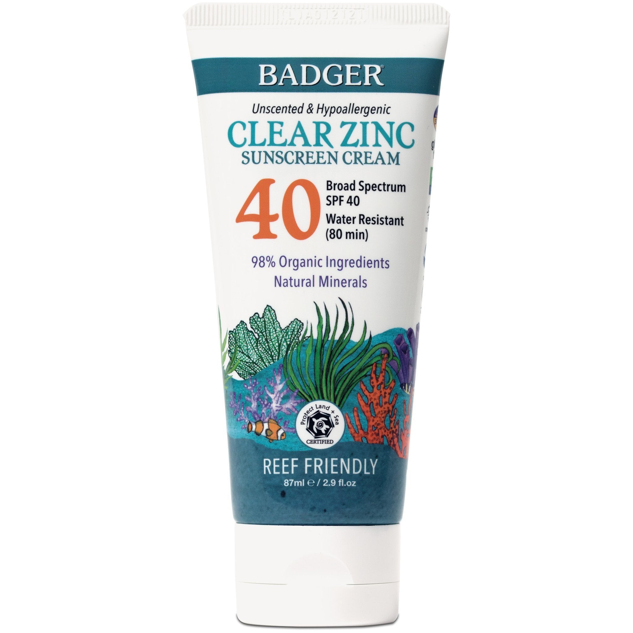 Badger Unscented SPF40 Sunscreen