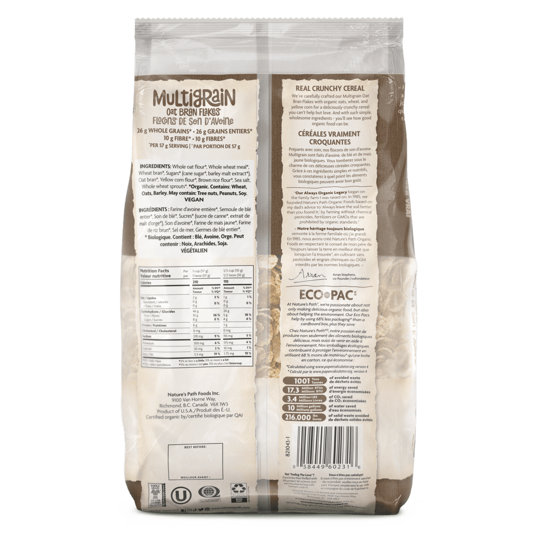 Organic Multigrain Oat Bran Flakes - Eco Pac