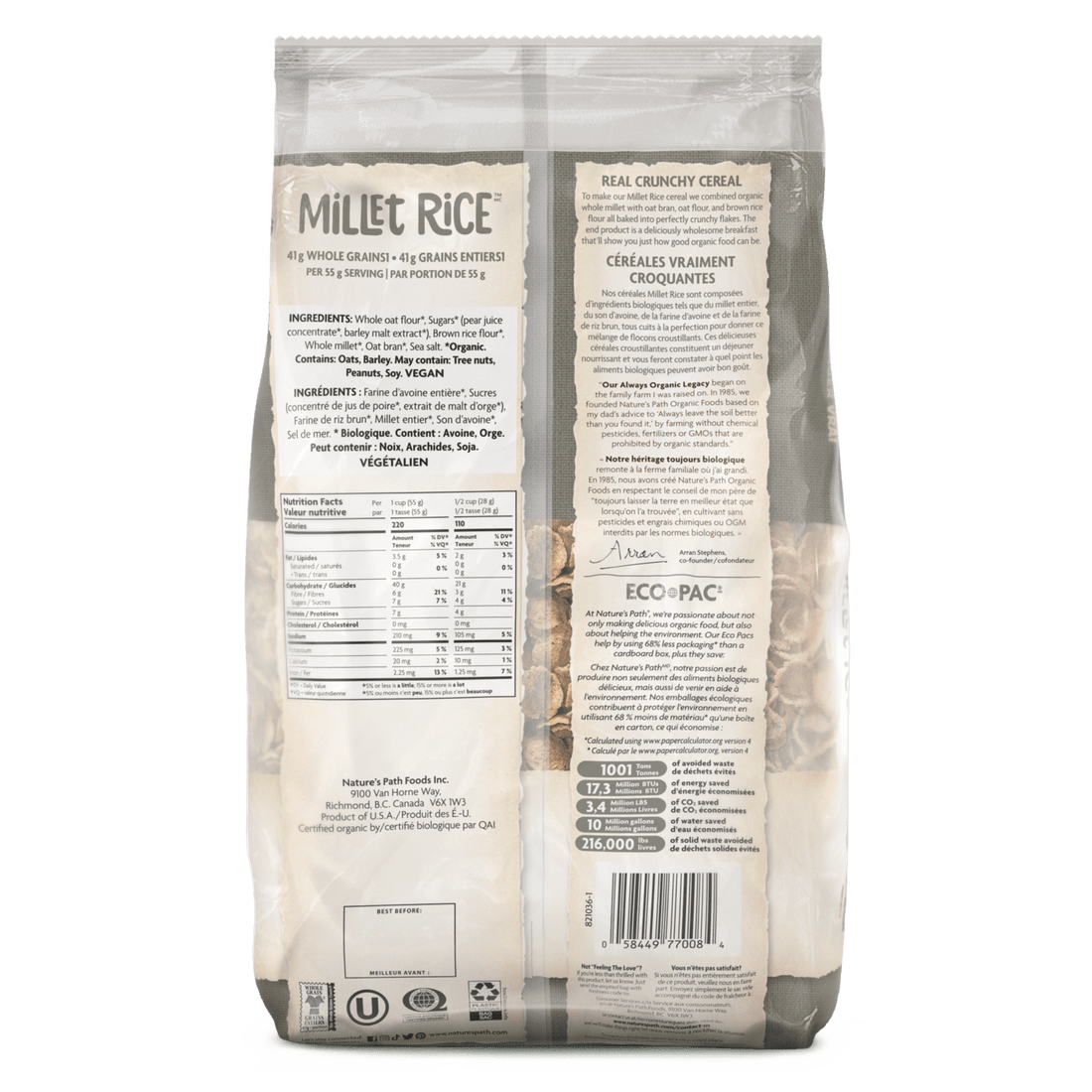 Organic Millet Rice Flakes - Eco Pac