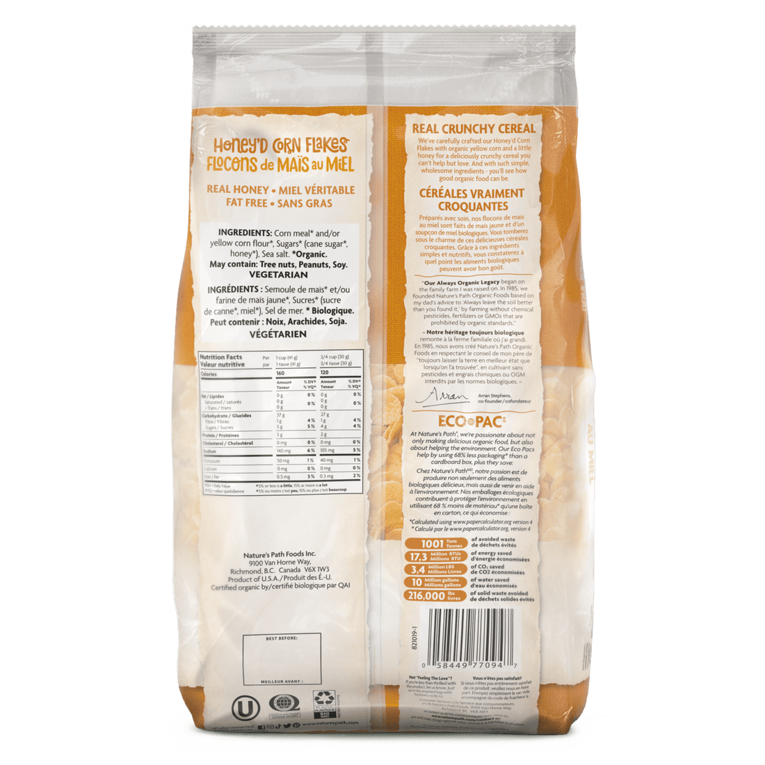 Gluten Free Honey'D Corn Flakes
