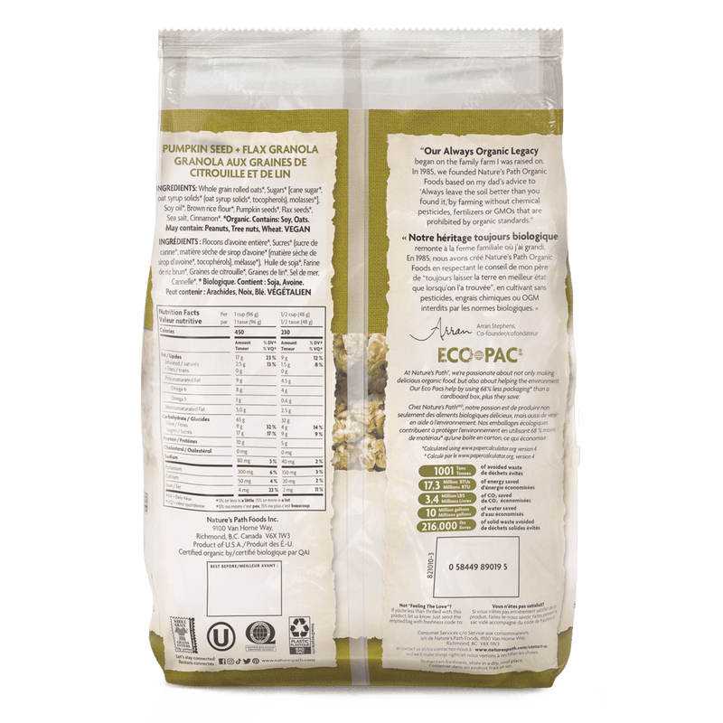 Organic Pumpkin Seed + Flax Granola - Eco Pac