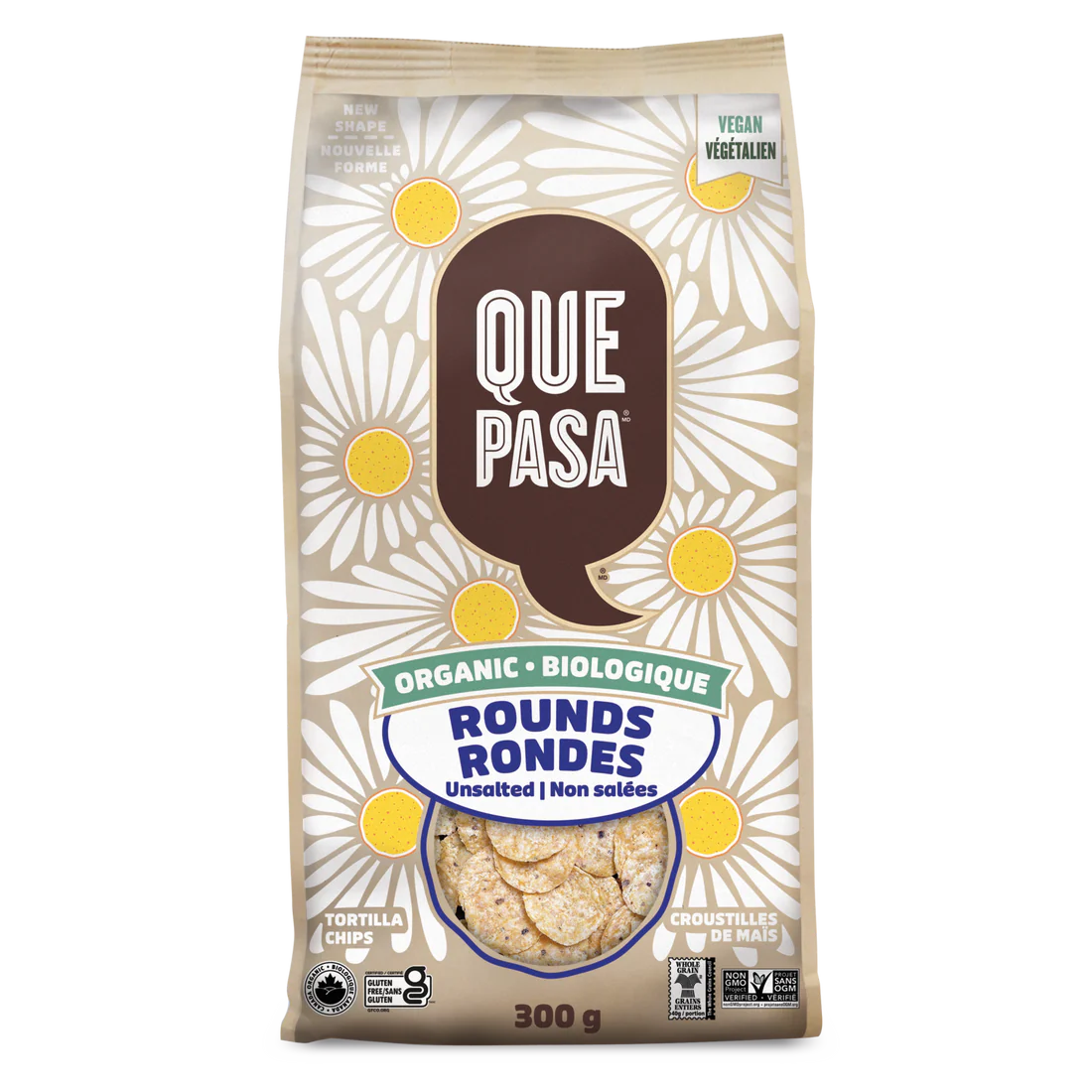 Que Pasa Organic Unsalted Tortilla Chip Rounds