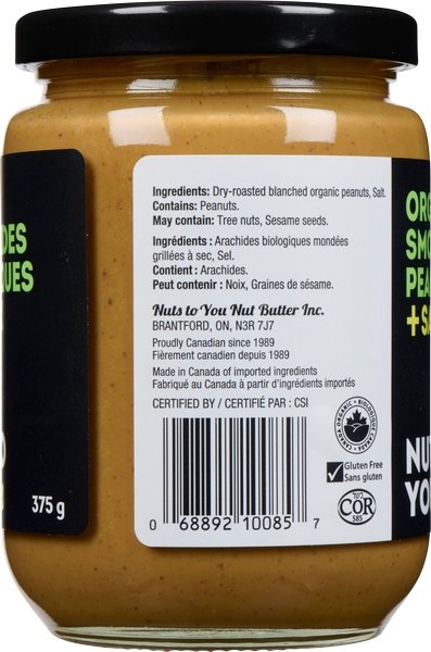 Nuts To You Organic Smooth Peanut Butter + Salt