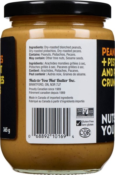 Nuts To You Peanut Butter + Pistachio and Pecan Crunch