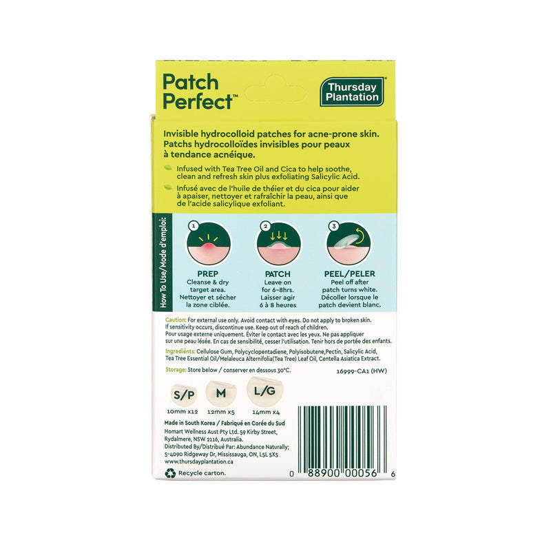 Thursday Plantation Tea Tree Patch Perfect Invisible Hydrocolloid Patches