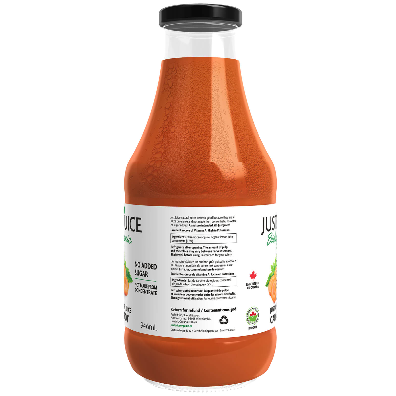 Just Juice Organic 100% Pure Carrot Juice