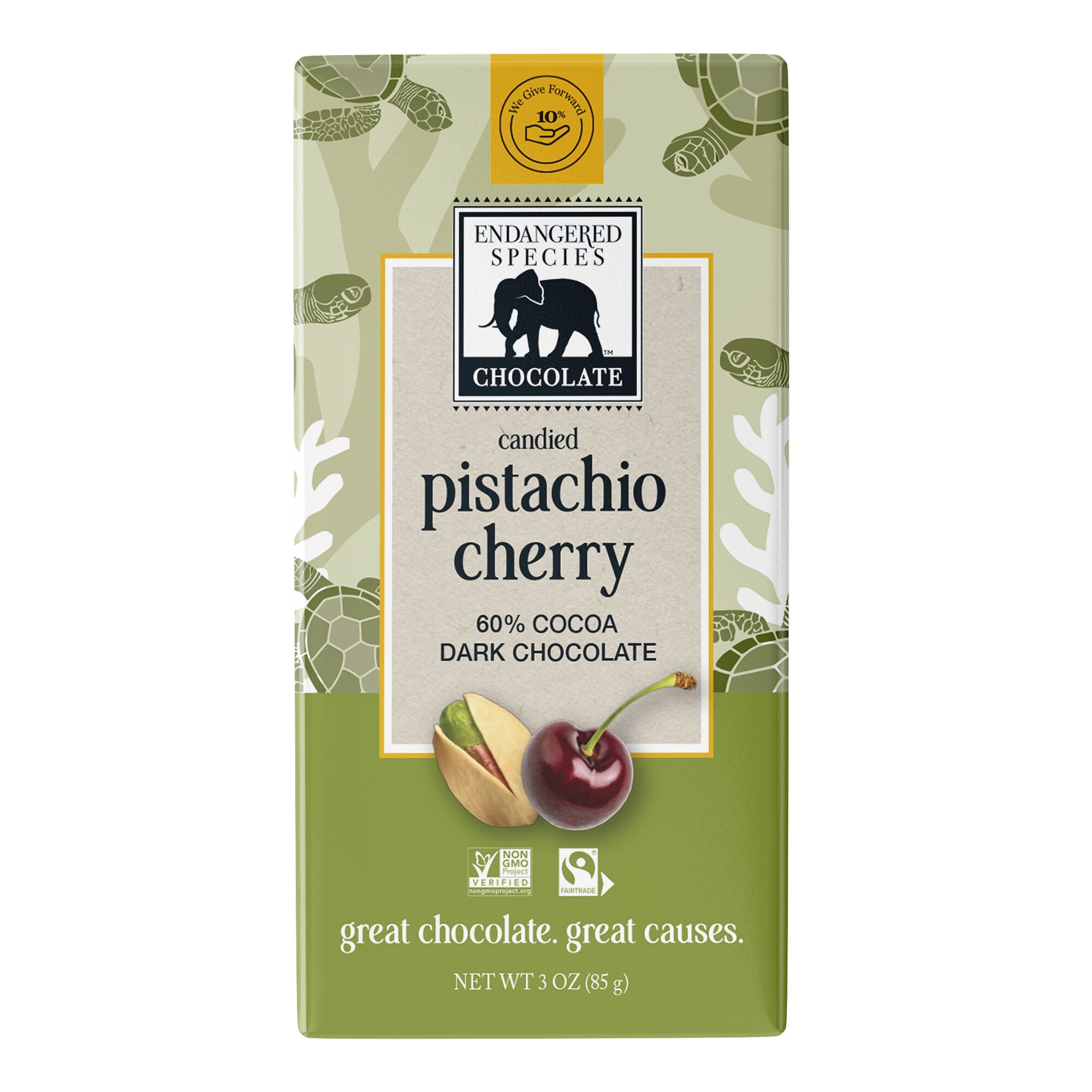 Pistachio Cherry 60% Dark Chocolate Bar
