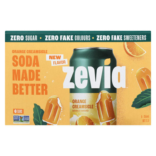 Zevia Orange Creamsicle Stevia Soda 6 Pack