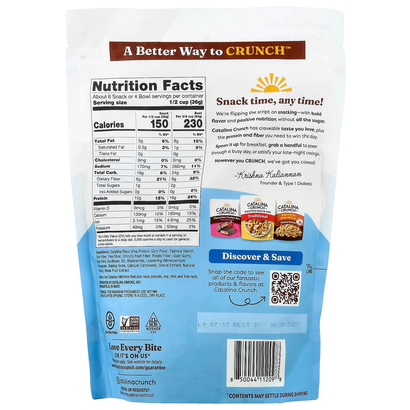 Catalina Crunch Blueberry Muffin Protein Cereal