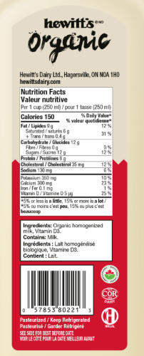 Hewitt's Organic 3.8% Whole Milk