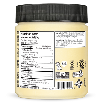 Righteous Dairy-Free Passion Fruit Lemonade Sorbet