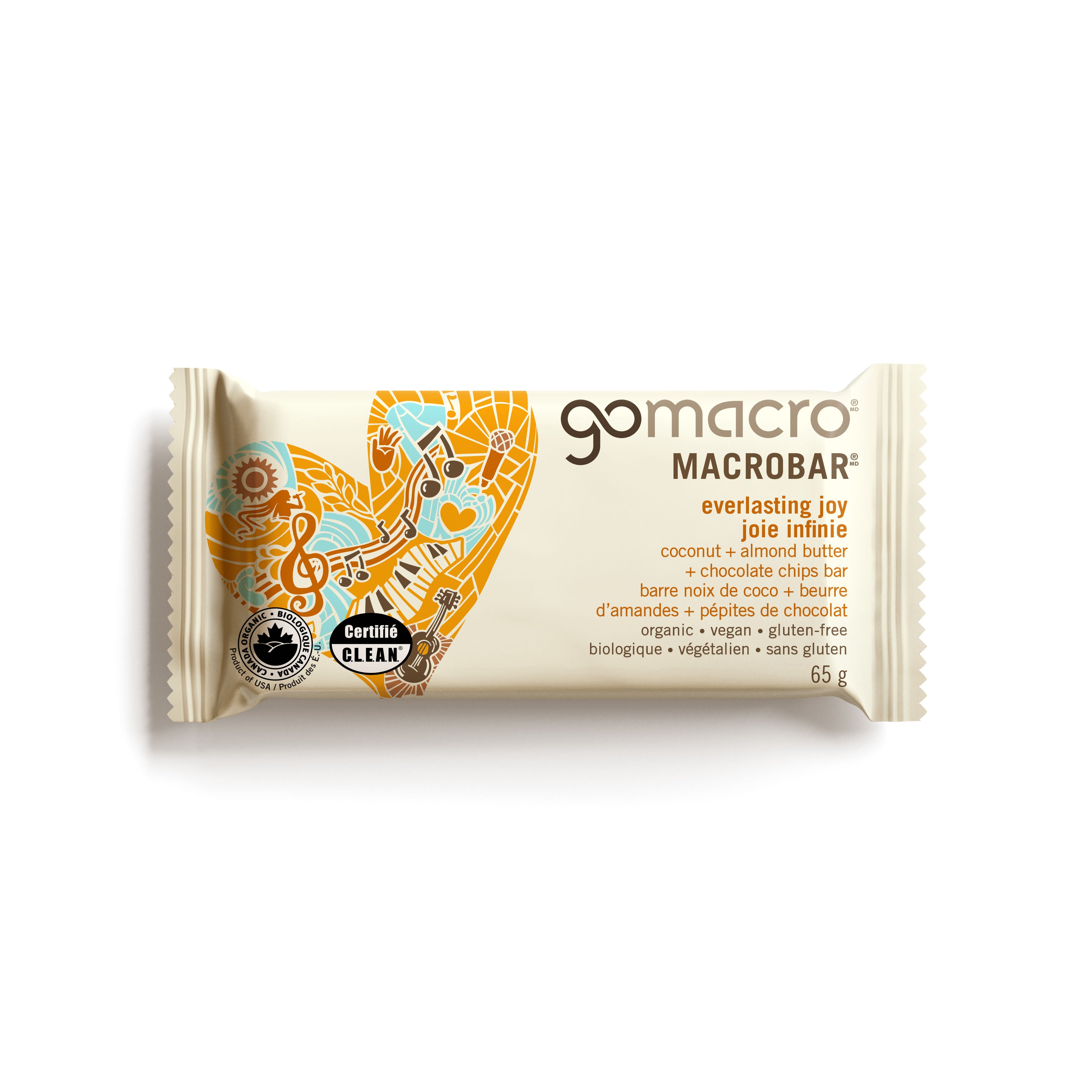 GoMacro Everlasting Joy Coconut + Almond Butter + Chocolate Chips Bar