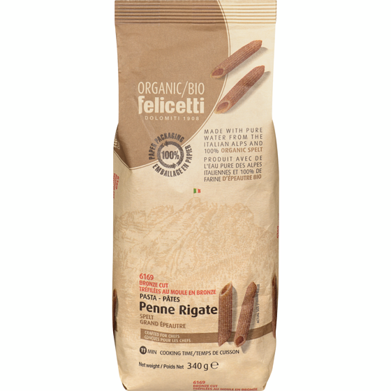 Organic Spelt Penne Rigate