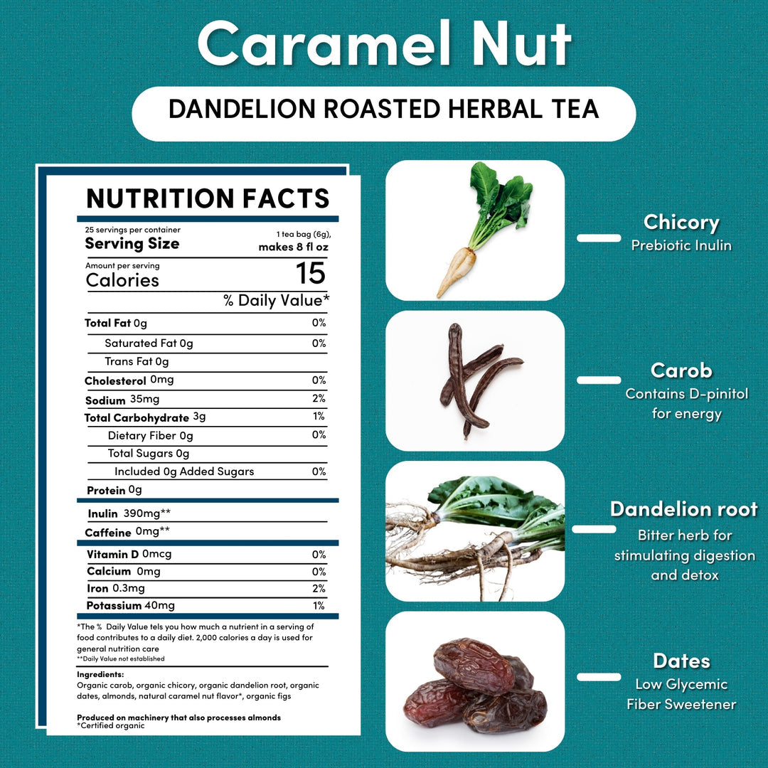 Teeccino Gluten Free Dandelion Caramel Nut