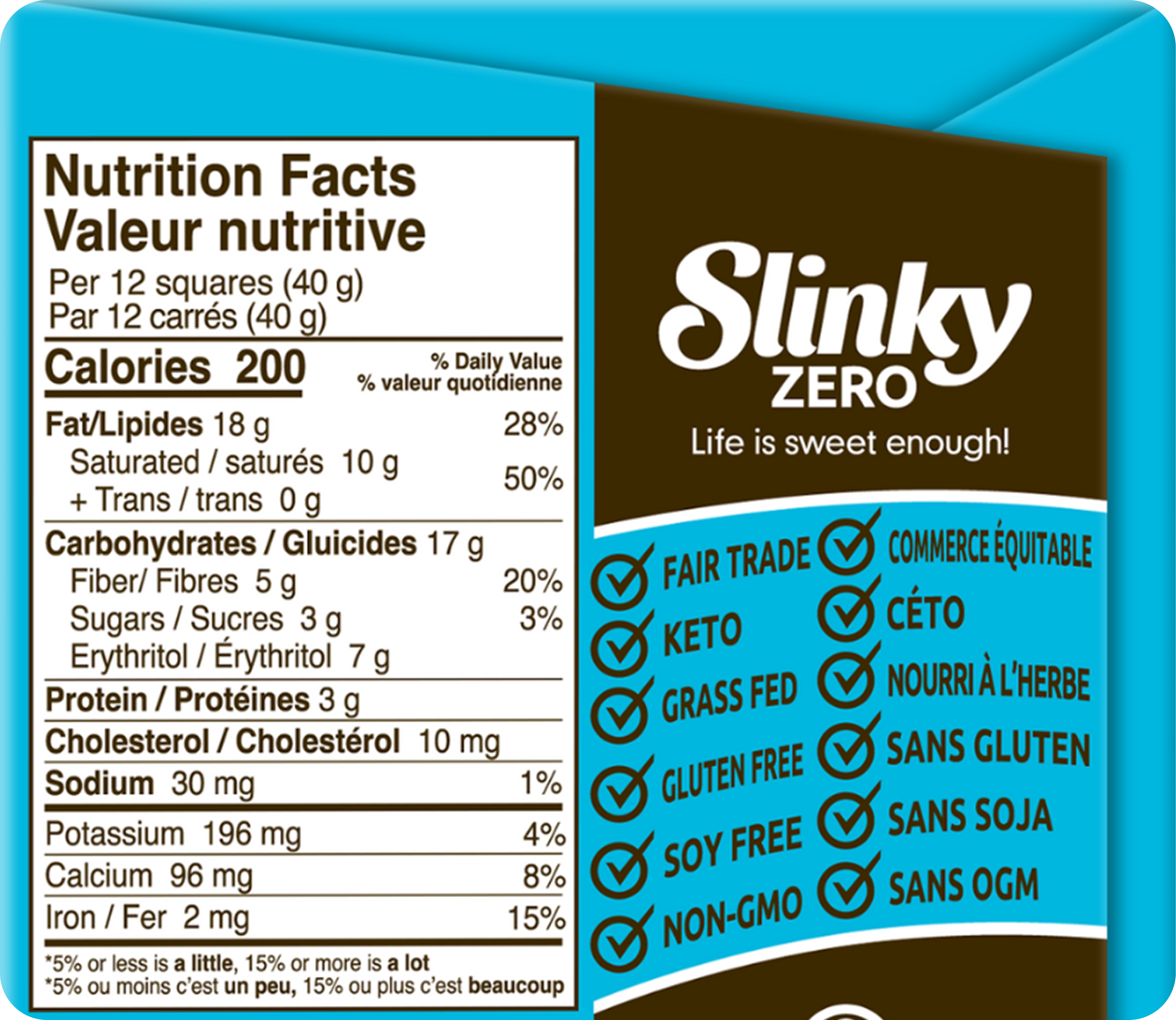 Zazubean Grass Fed 0% Sugar Milk Chocolate Bar