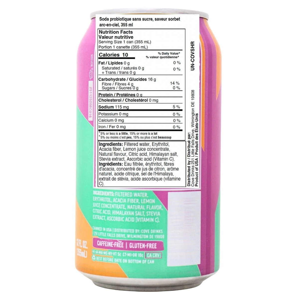 Rainbow Sherbet Probiotic Soda