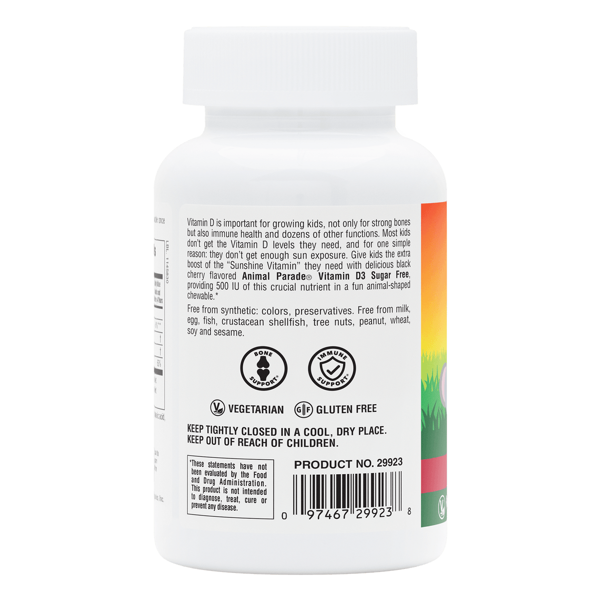 Nature's Plus Animal Parade Sugar-Free D3 500 IU Children’s Chewables - Black Cherry