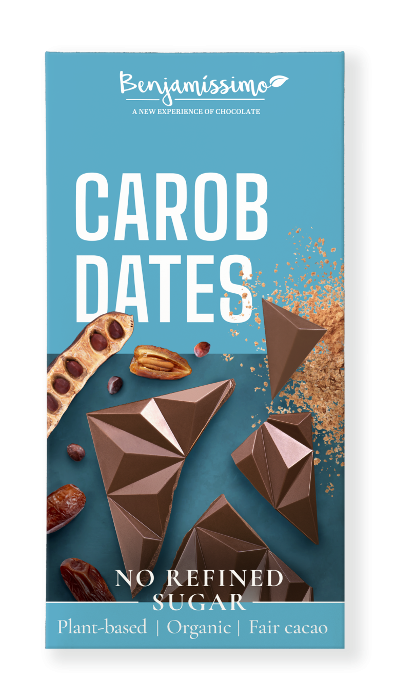 Organic No Refined Sugar Vegan Carob & Date Chocolate Bar