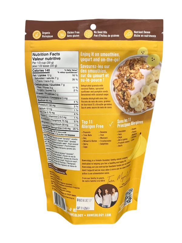 Rawcology Organic Banana Grain-Free Granola