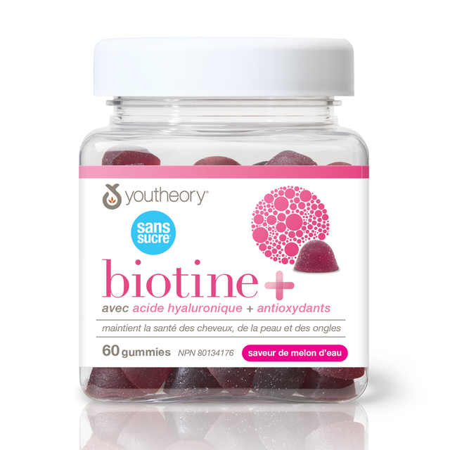 youtheory Watermelon Zero Sugar Biotin+ Gummies