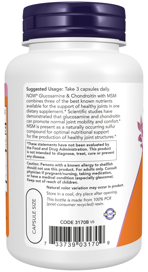 Now Glucosamine & Chondroitin with MSM