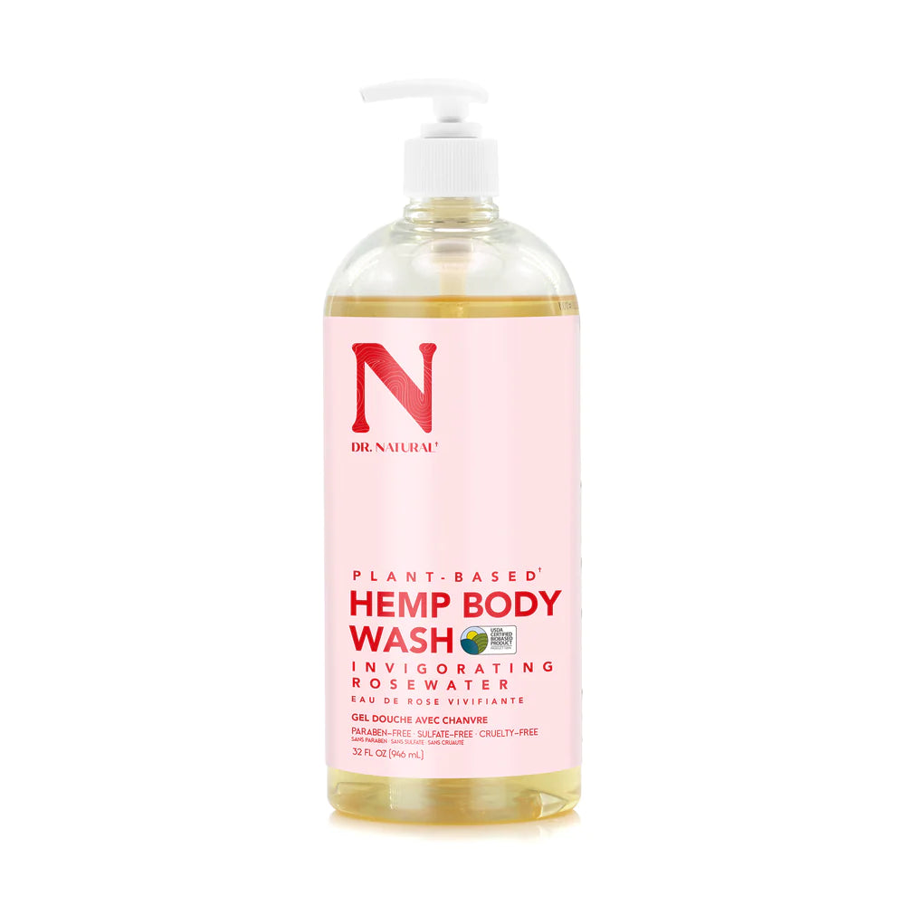 Plant-Based Invigorating Rosewater Hemp Body Wash