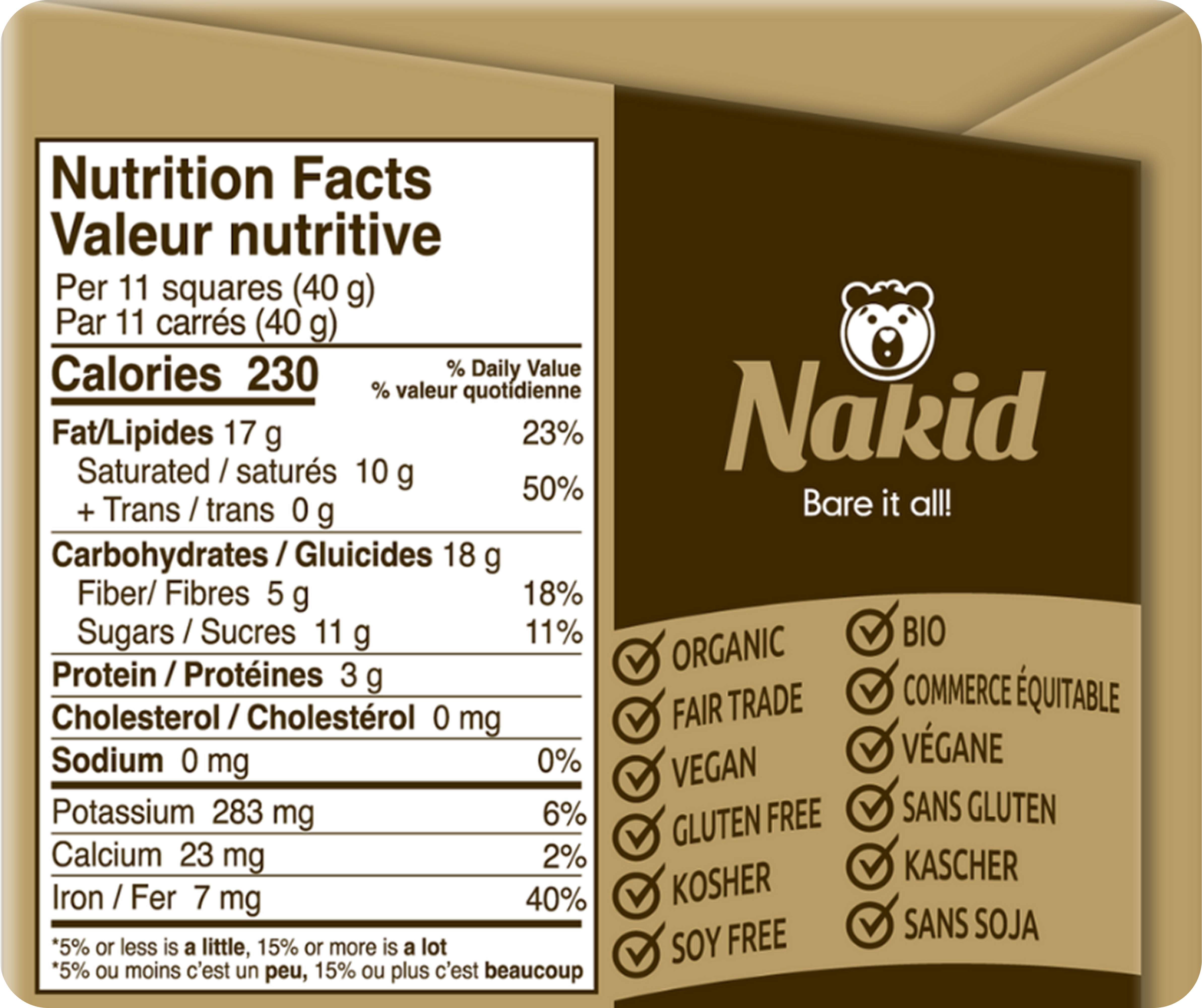 Zazubean Organic Nakid Chocolate