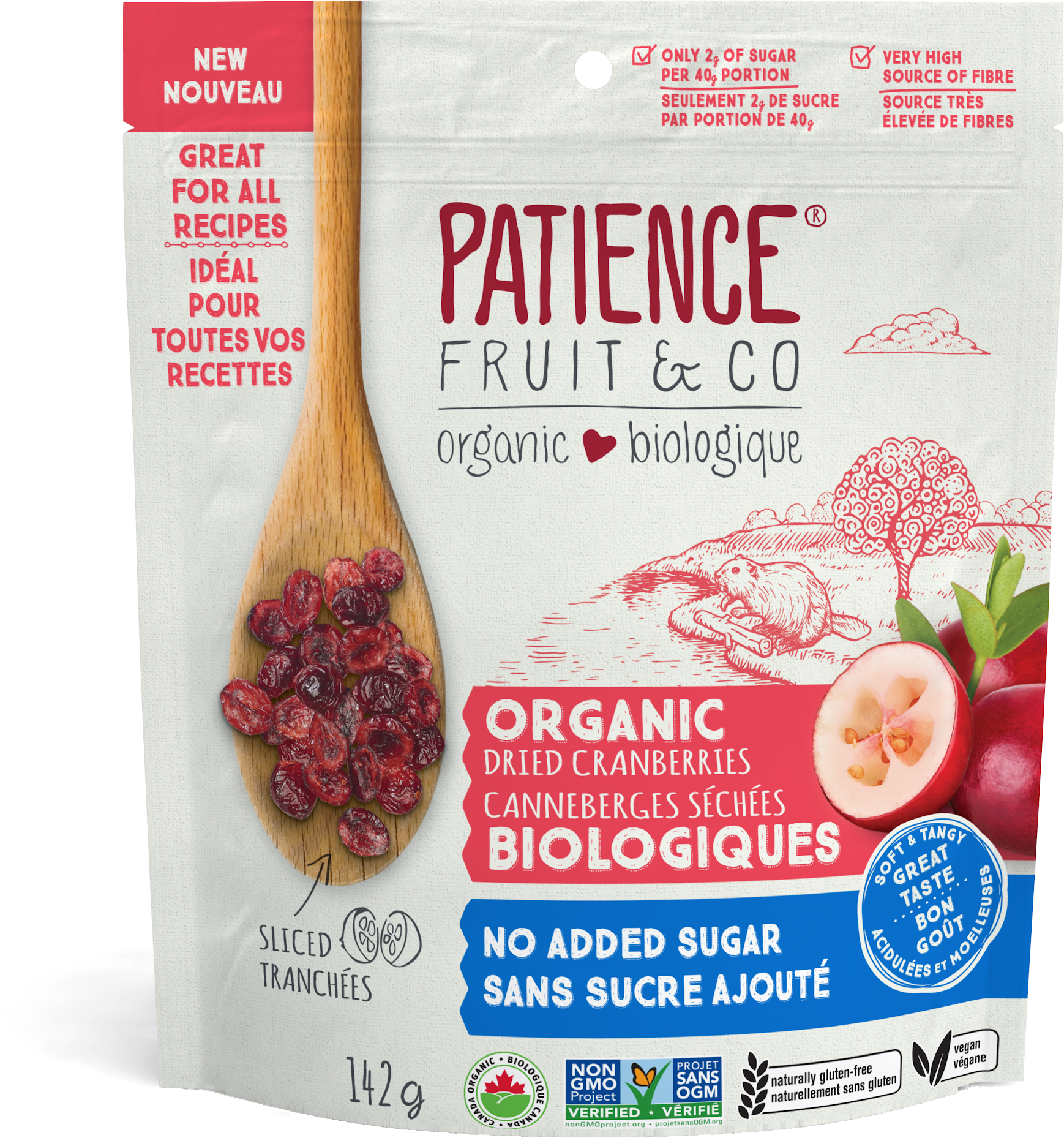 Organic Dried Cranberries with No Added Sugar and Sliced