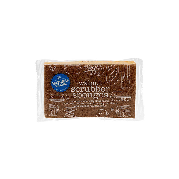 Natural Value Walnut Scrubber Sponge