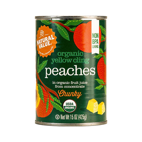 Organic Chunky Yellow Cling Peaches in Fruit Juice