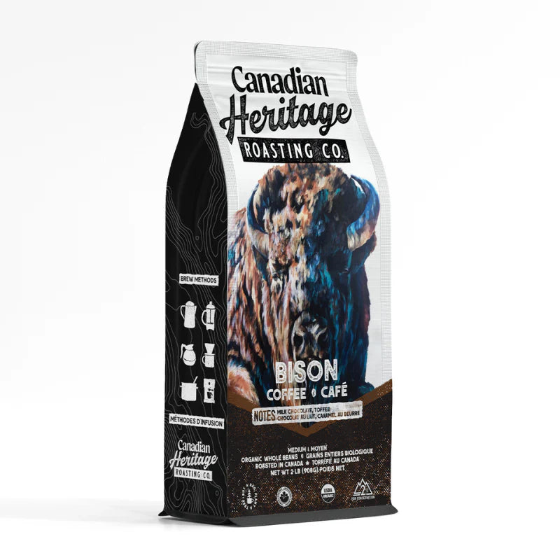 Canadian Heritage Roasting Org Bison Medium Roast Whole Coffee Beans