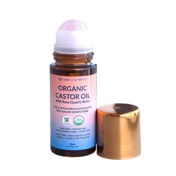Organic Castor Oil with Rose Quartz Roller