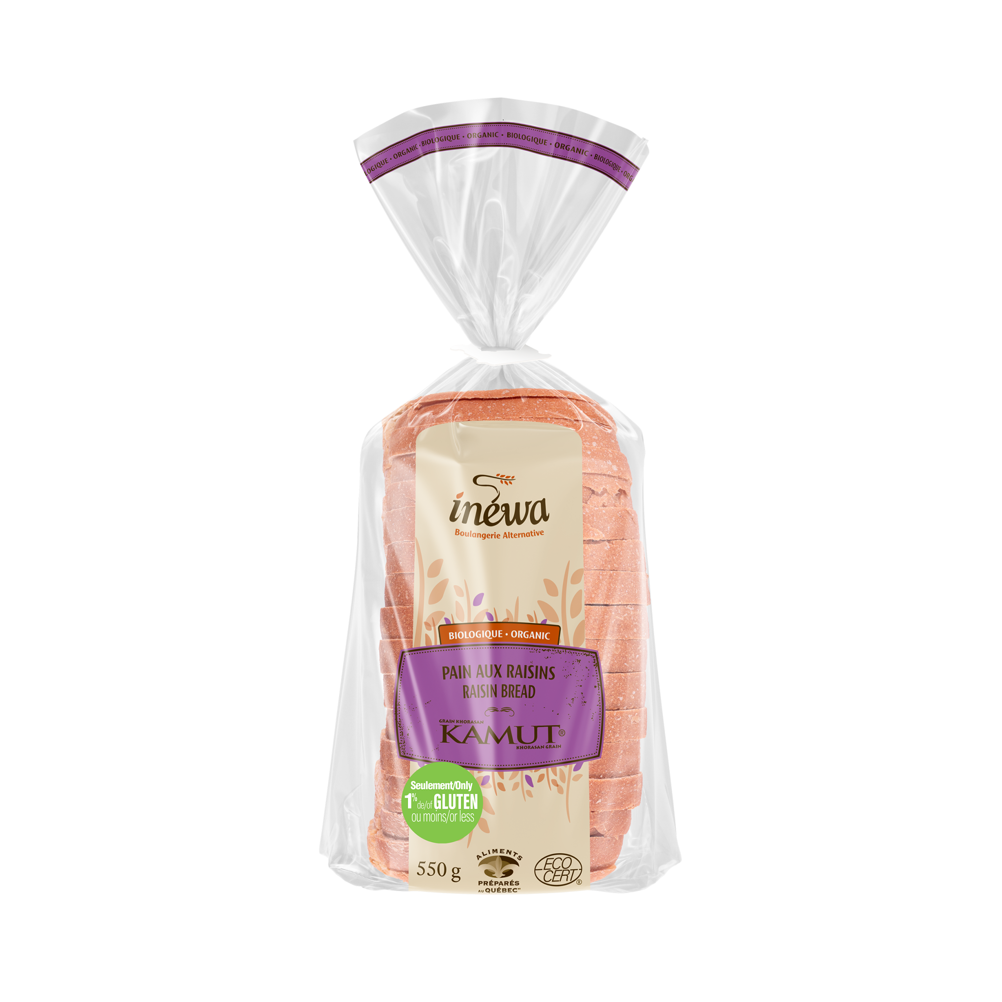 Organic Kamut Raisin Bread