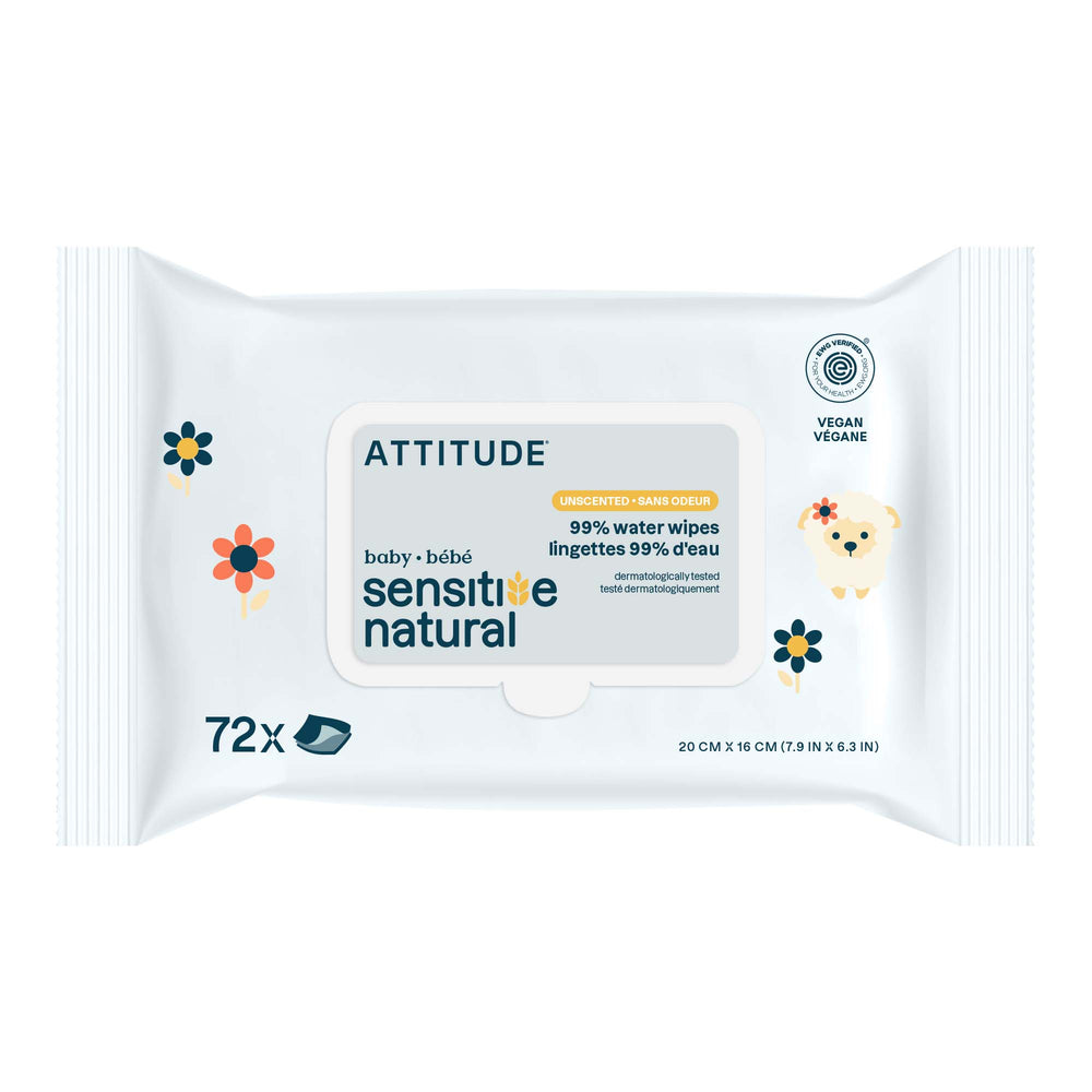 Attitude Sensitive Skin Hypoallergenic Baby Wipes