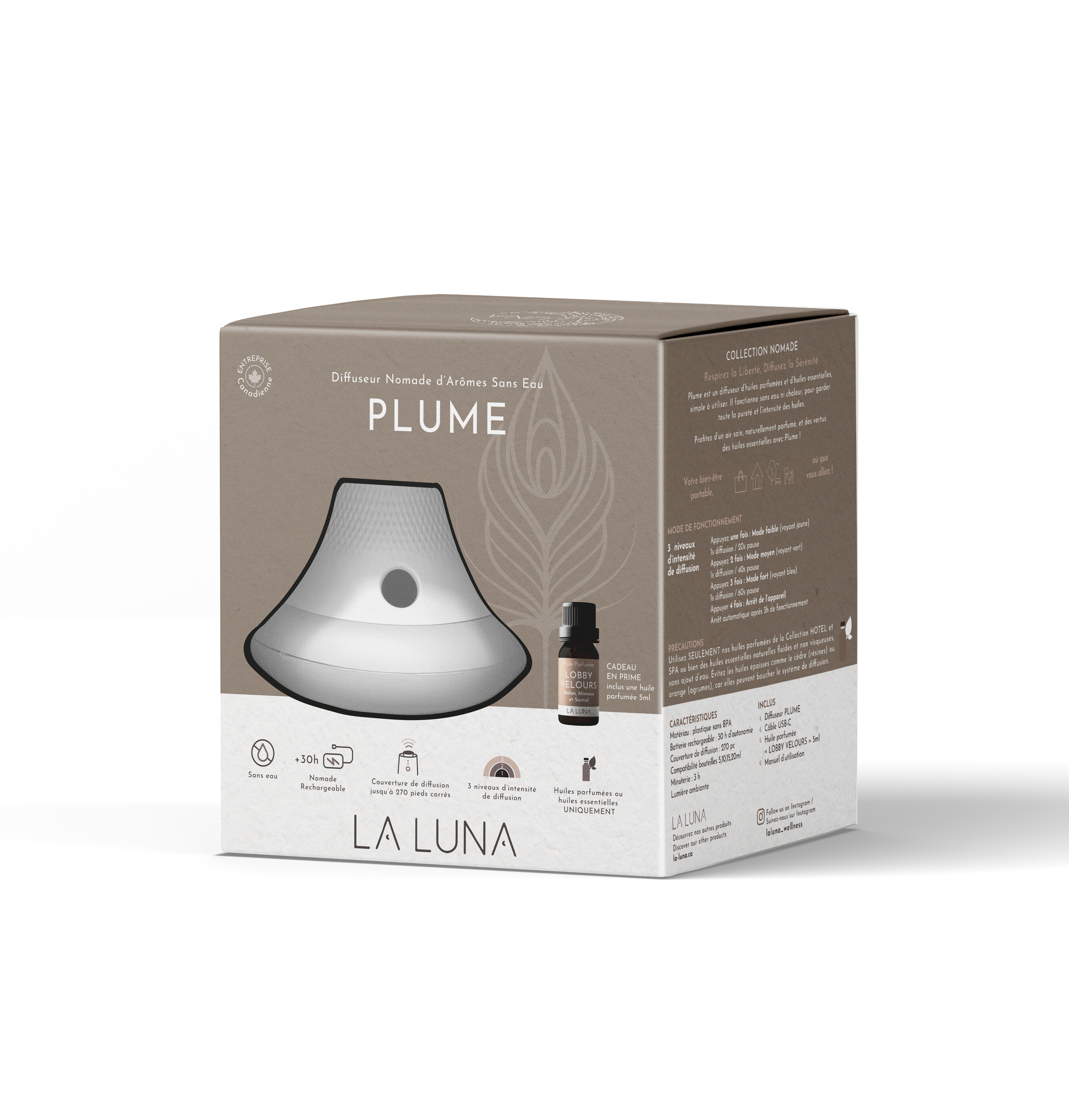 La Luna Plume Waterless Portable Diffuser