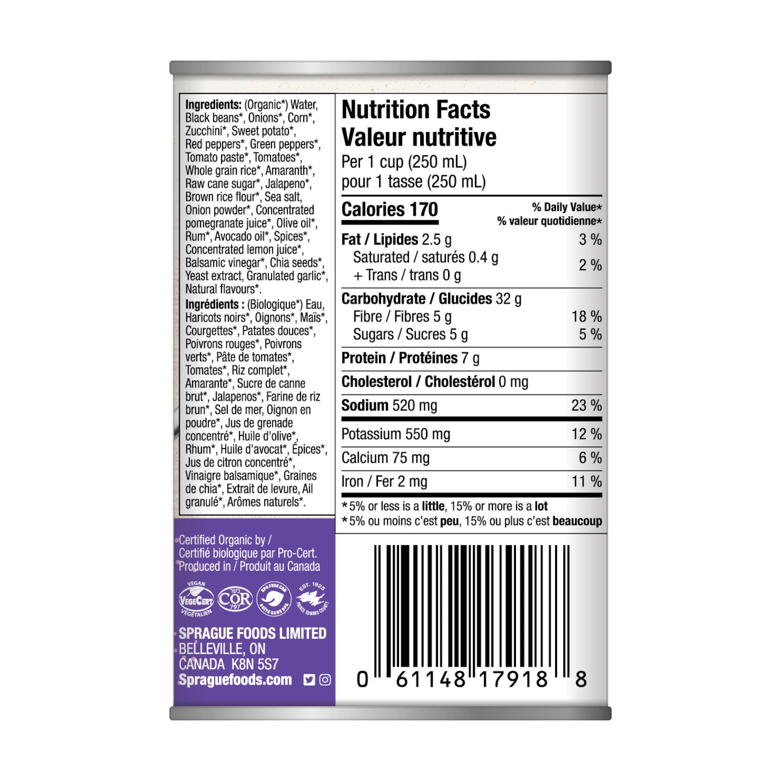 Sprague Organic Caribbean Black Bean Soup