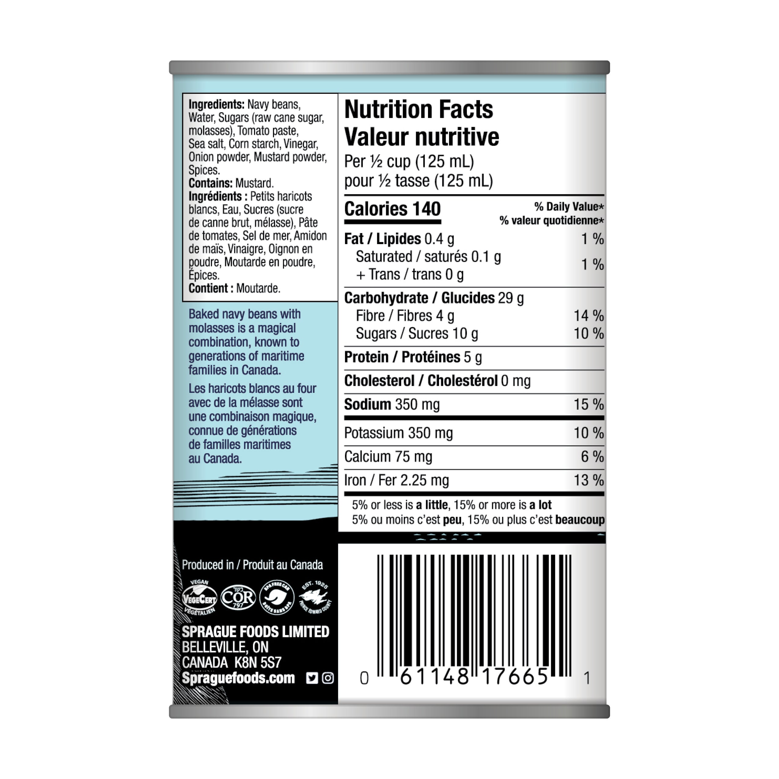Sprague Maritime Baked Beans with Blackstrap Molasses