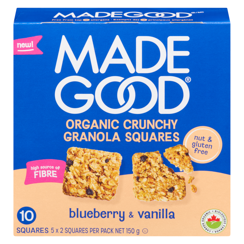 Made Good Organic Blueberry & Vanilla Crunchy Granola Squares