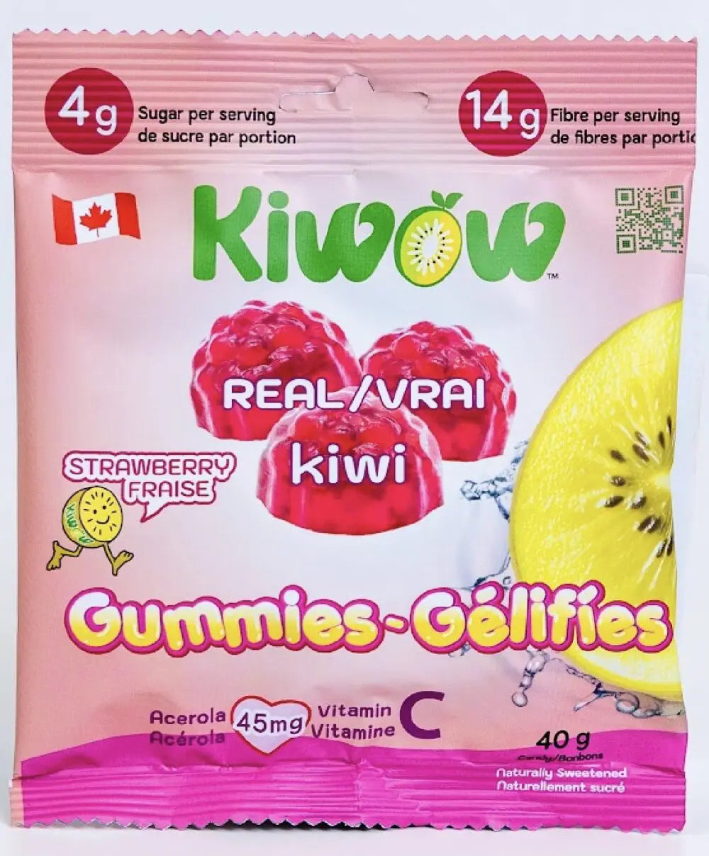 Kiwow Strawberry Real Kiwi Gummies with Acerola Vitamin C
