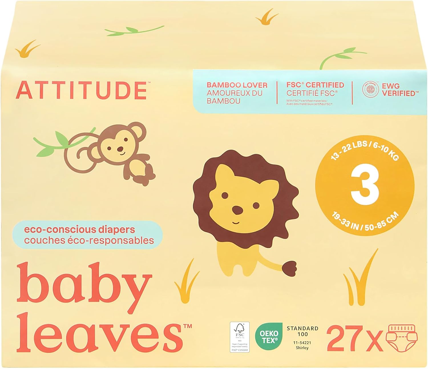 Attitude Baby Diapers Size 3 6-10Kg