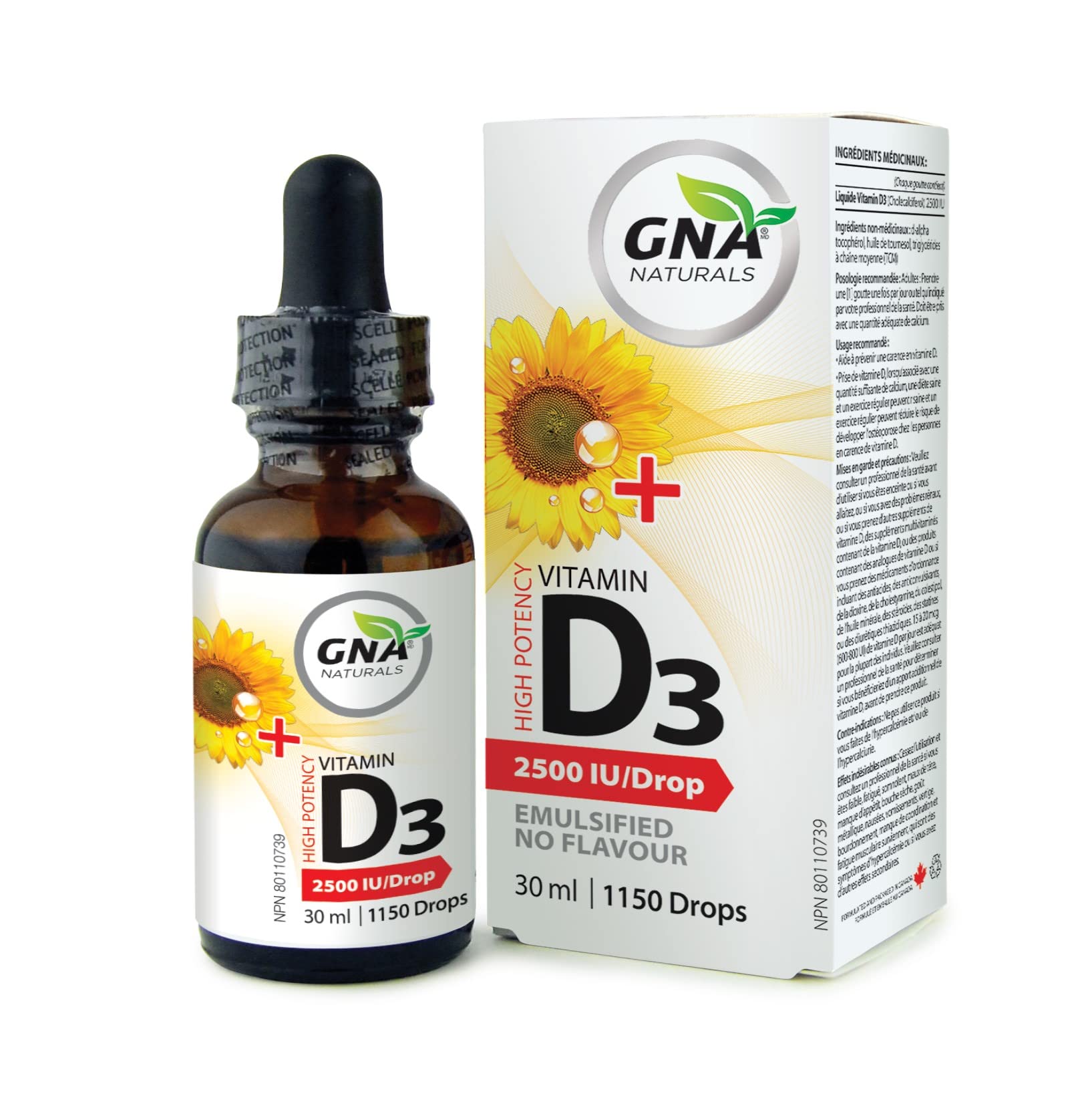 GNA Naturals High Potency Vitamin D3 2500IU